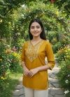 SI 291 Sulb Cotton With Embroidery Work Short Kurti Collection Suppliers In India